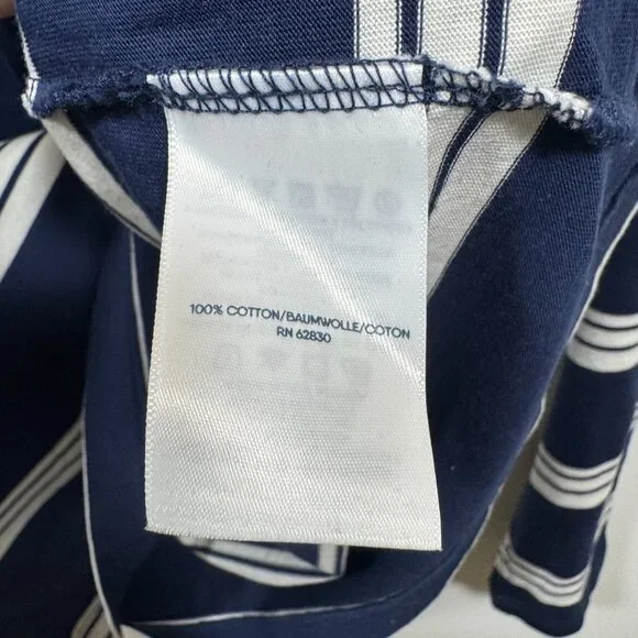 Land’s End Women’s Navy & White Stripe Long Sleeve Casual T Shirt Sz XL Nautical - Picture 4 of 4